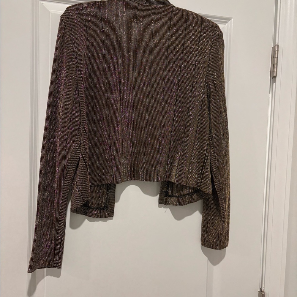 Shimmery open cardigan with shoulder pads - Picture 2 of 3